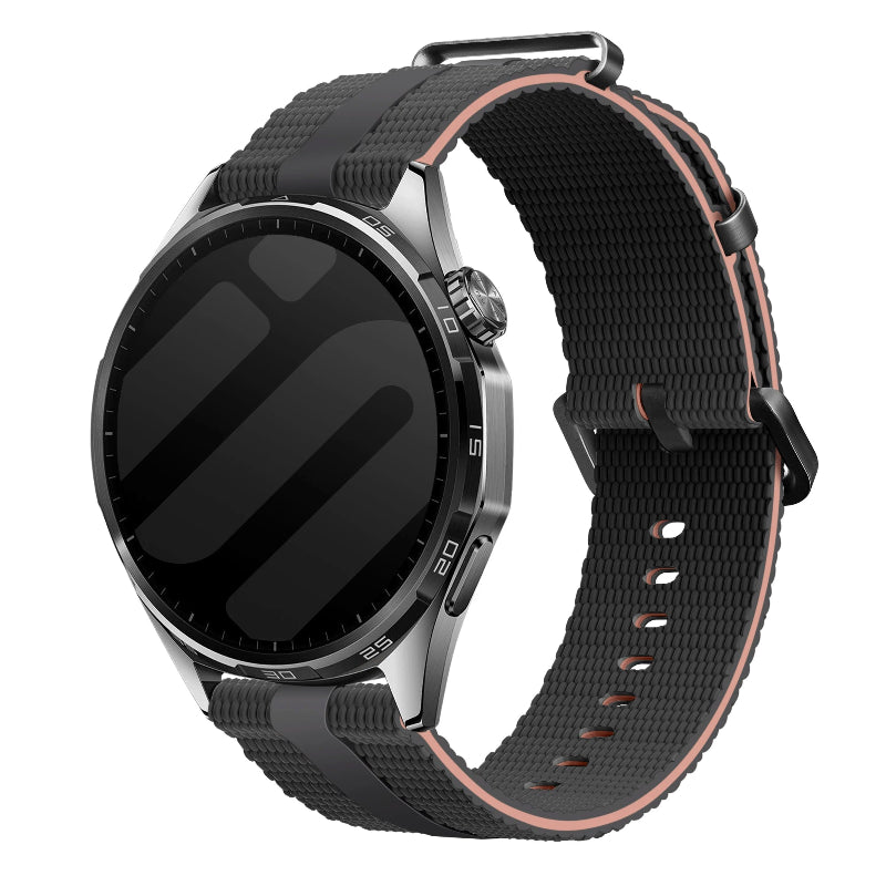 Fossil Gen 5e - 42mm Silicone Active Strap (Black/Light Pink)