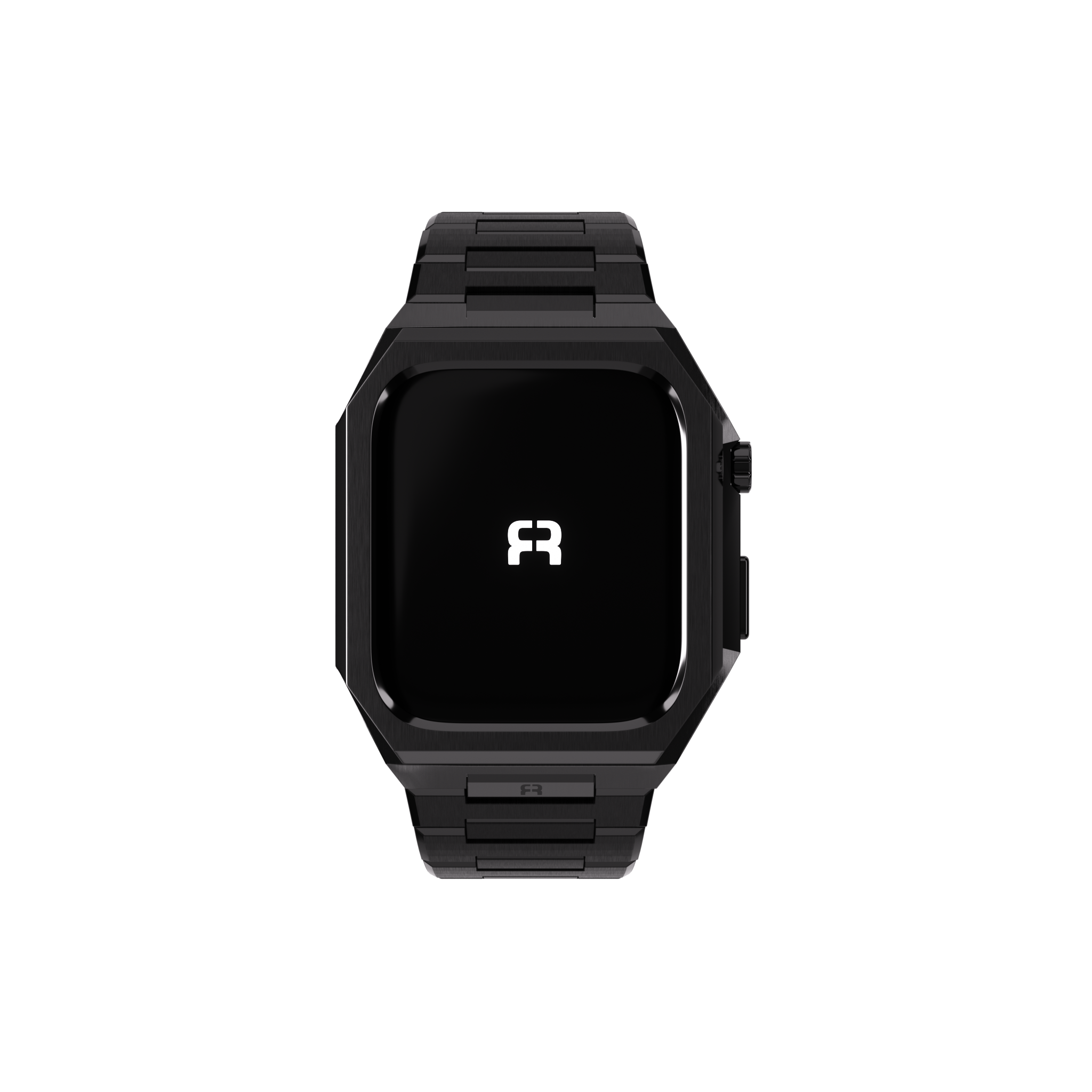 Reqior Apple Watch 45mm Hülle mit integriertem Stahlarmband 'Nautilus' (Schwarz)