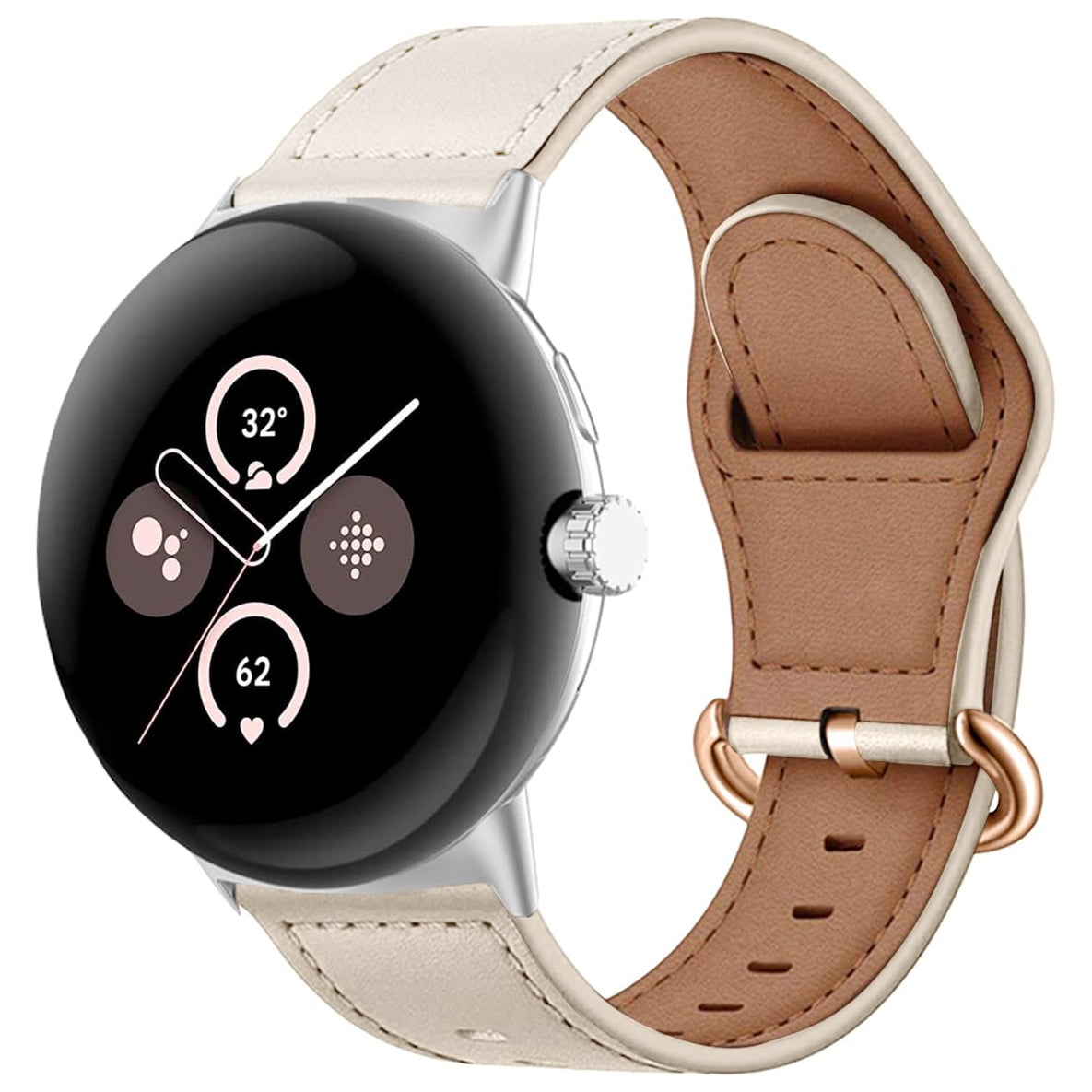 Google Pixel Watch 3 - 41mm Leder Schnallenarmband (Beige)