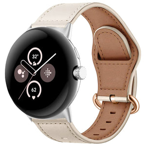 Google Pixel Watch 4 - 41mm Leather Buckle Strap (Beige)