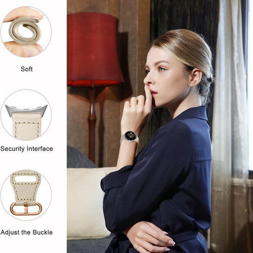 Google Pixel Watch 4 - 41mm Leather Buckle Strap (Beige)