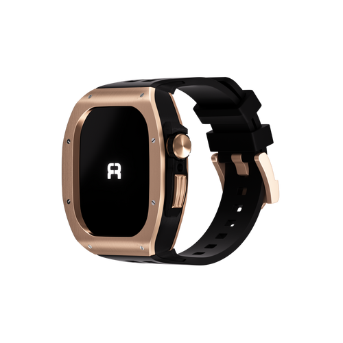 Reqior Apple Watch 45mm Polymer and Metal Case with Rubber Strap (Rose Gold)