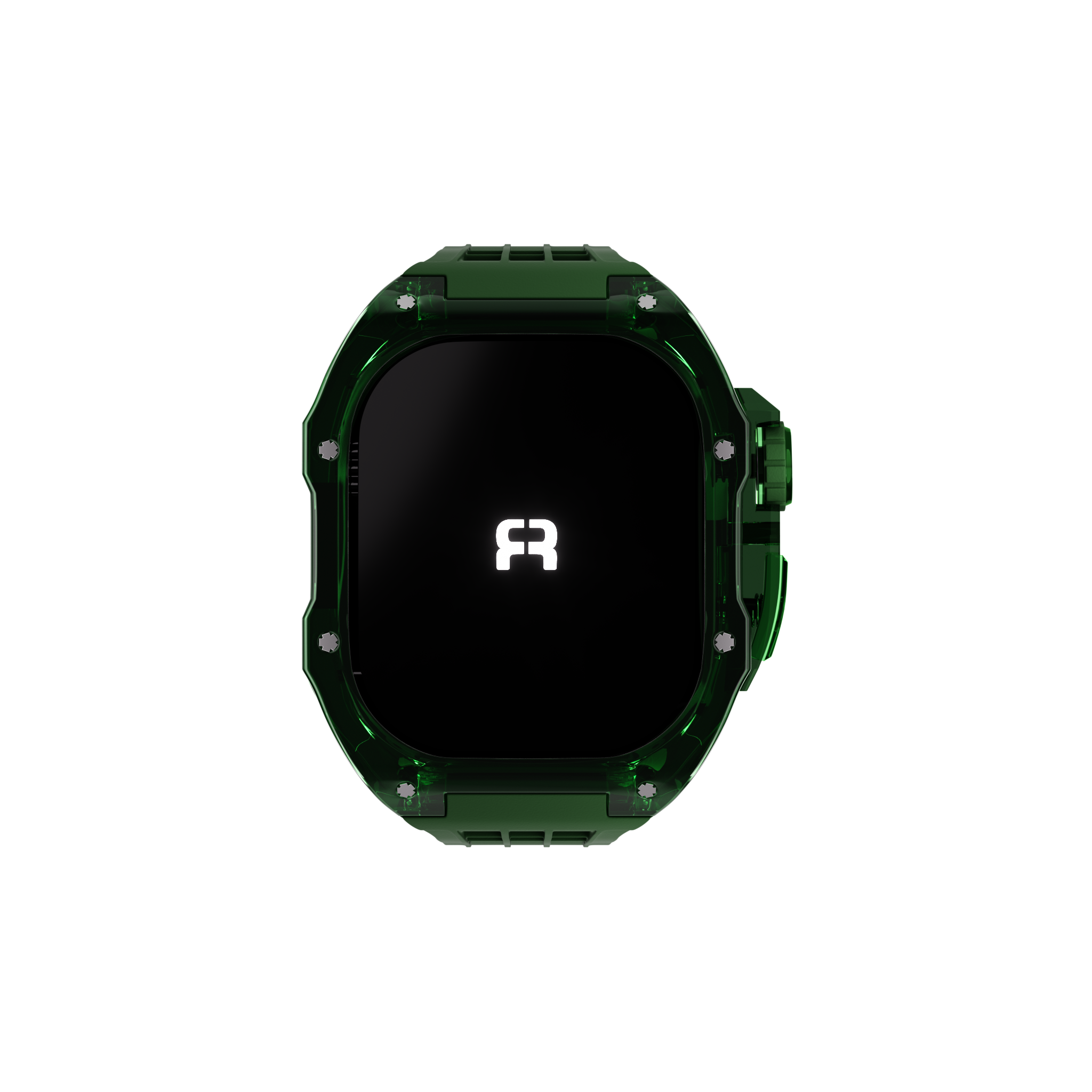 Reqior Apple Watch 45mm Polymer Hülle mit integriertem Gummi-Armband (Grün)