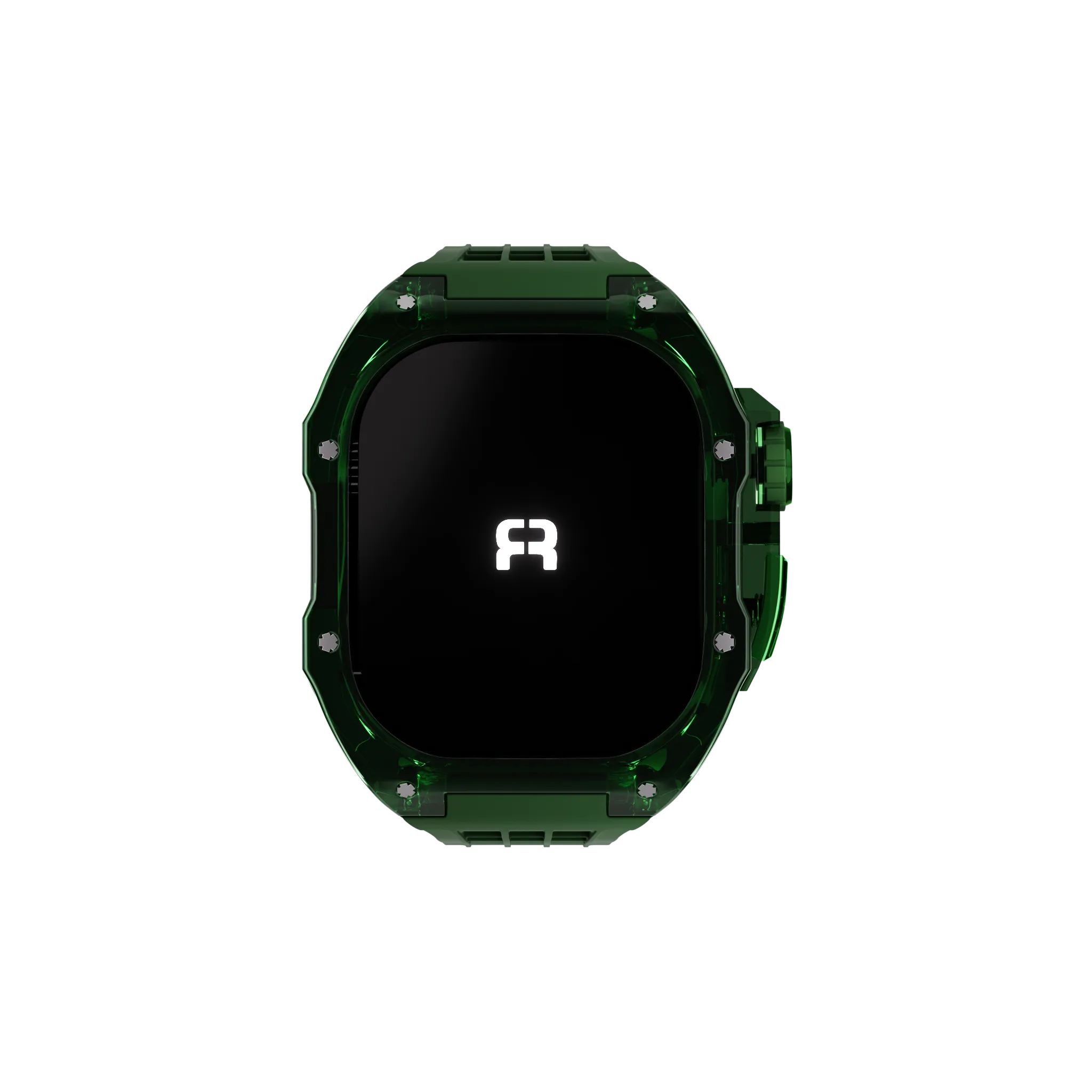 Reqior Apple Watch 45mm Polymer Hülle mit integriertem Gummi-Armband (Grün)
