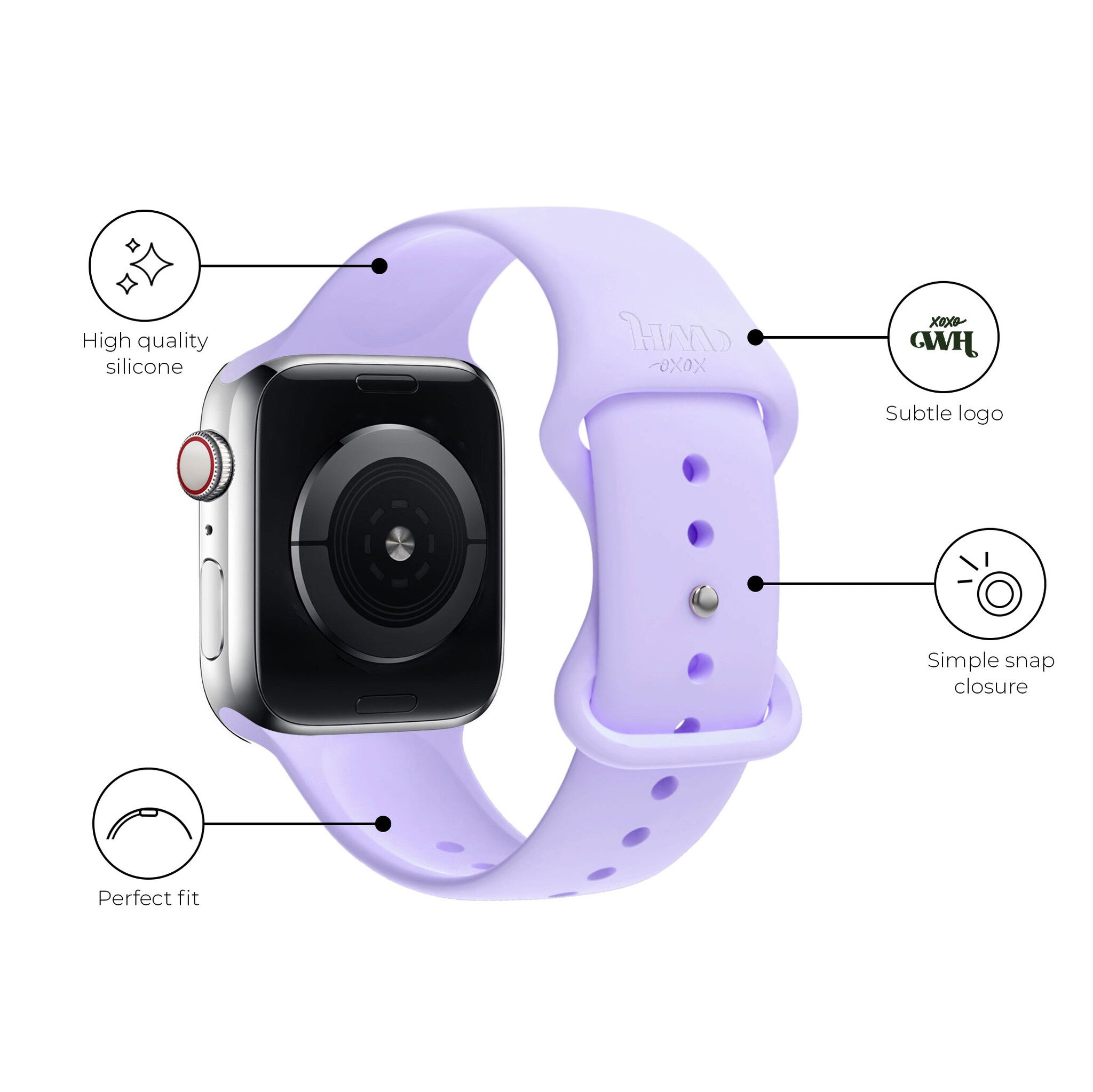 xoxo Wildhearts Apple Watch Silicone Strap (Lilac)