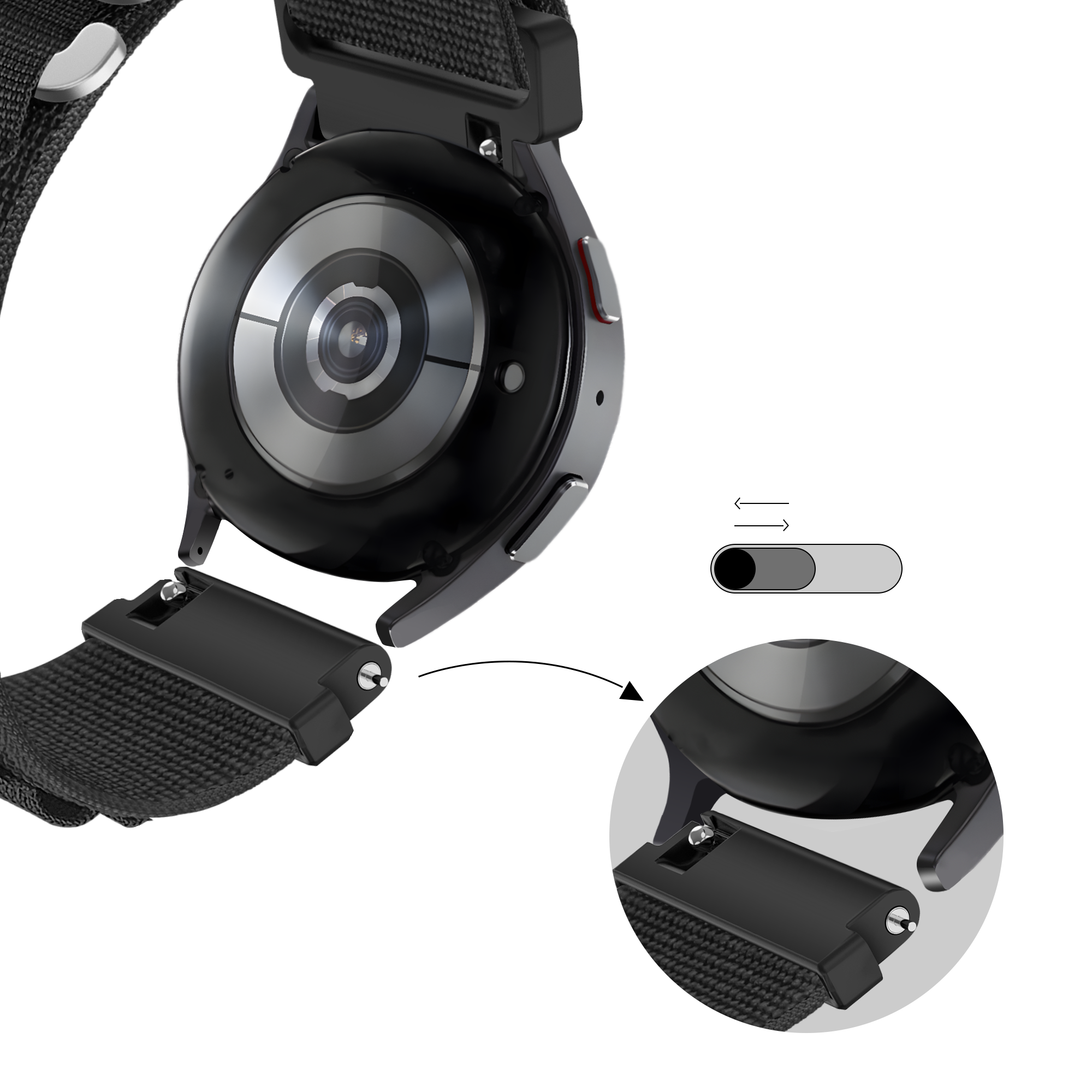 Bandz Amazfit aktiver Alpin Nylonarmband (schwarz)