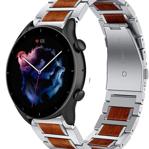 amazfit-gtr-3-stalen-houten-band-zilver