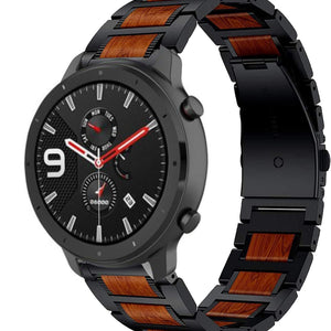 amazfit-gtr-stalen-houten-band-zwart