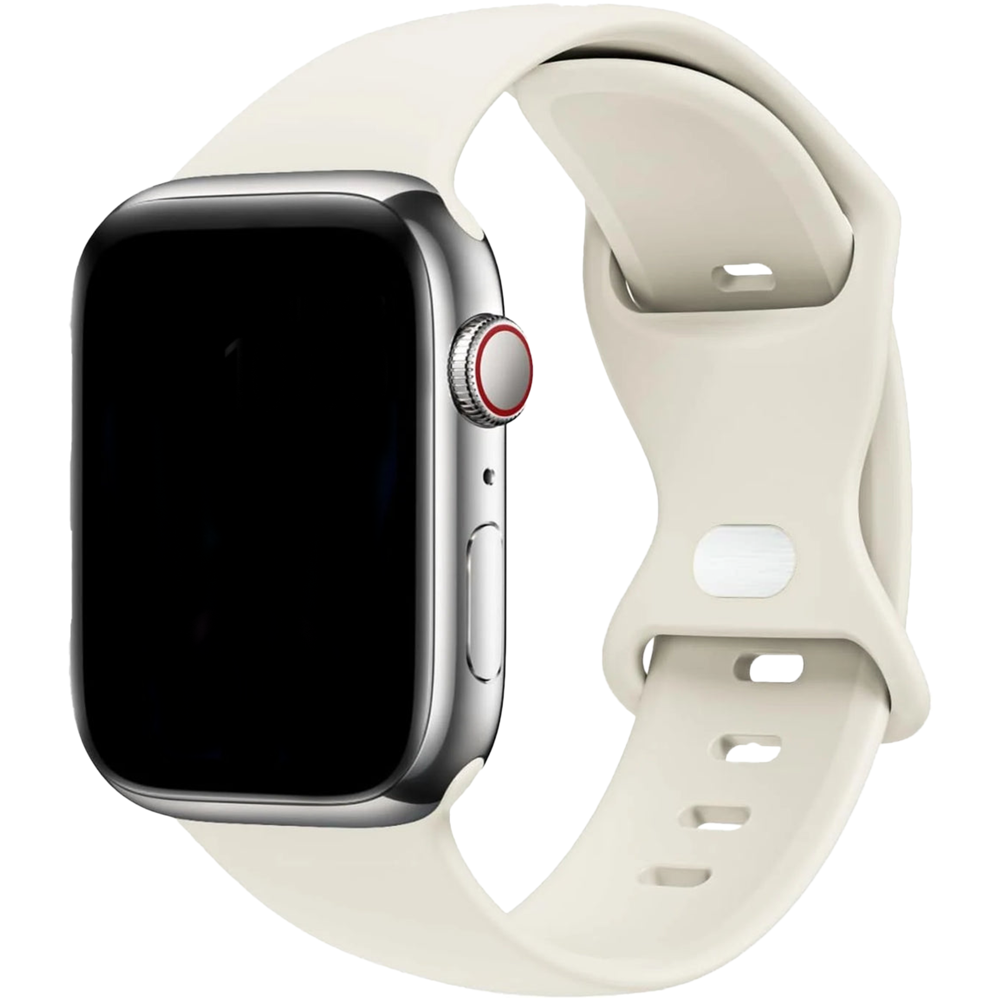 Apple Watch Klassisches Silikonarmband (Beige)
