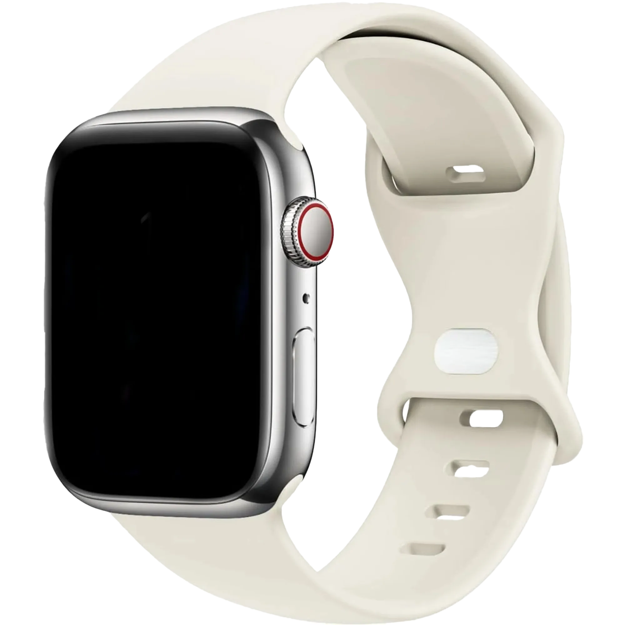 Apple Watch Klassisches Silikonarmband (Beige)