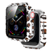 Apple Watch PC Hard Case mit Glass (weißer Leopard)