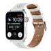 Apple Watch Patterned Leather Strap (White)