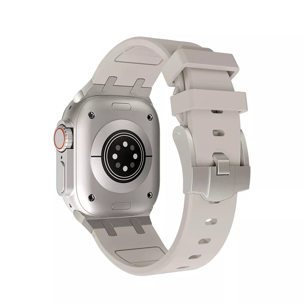 Apple Watch Luxus Liquid Silikonarmband (Polarstern mit Titanium)