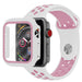 Apple Watch Sportarmband + TPU-Hülle (Weiß/Rosa)