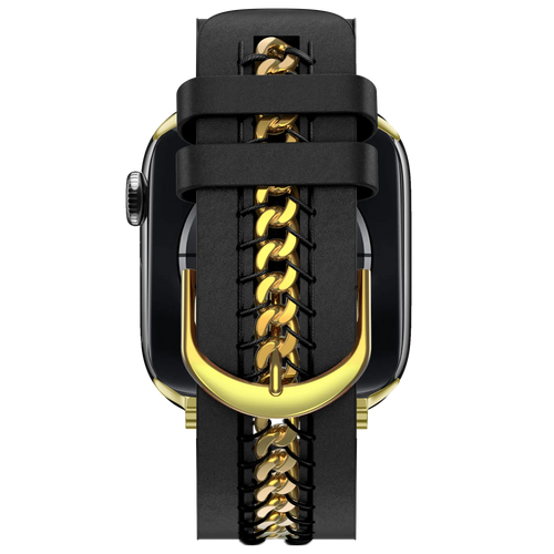 Bandz Apple Watch Lederarmband 'Chains' (Schwarz)