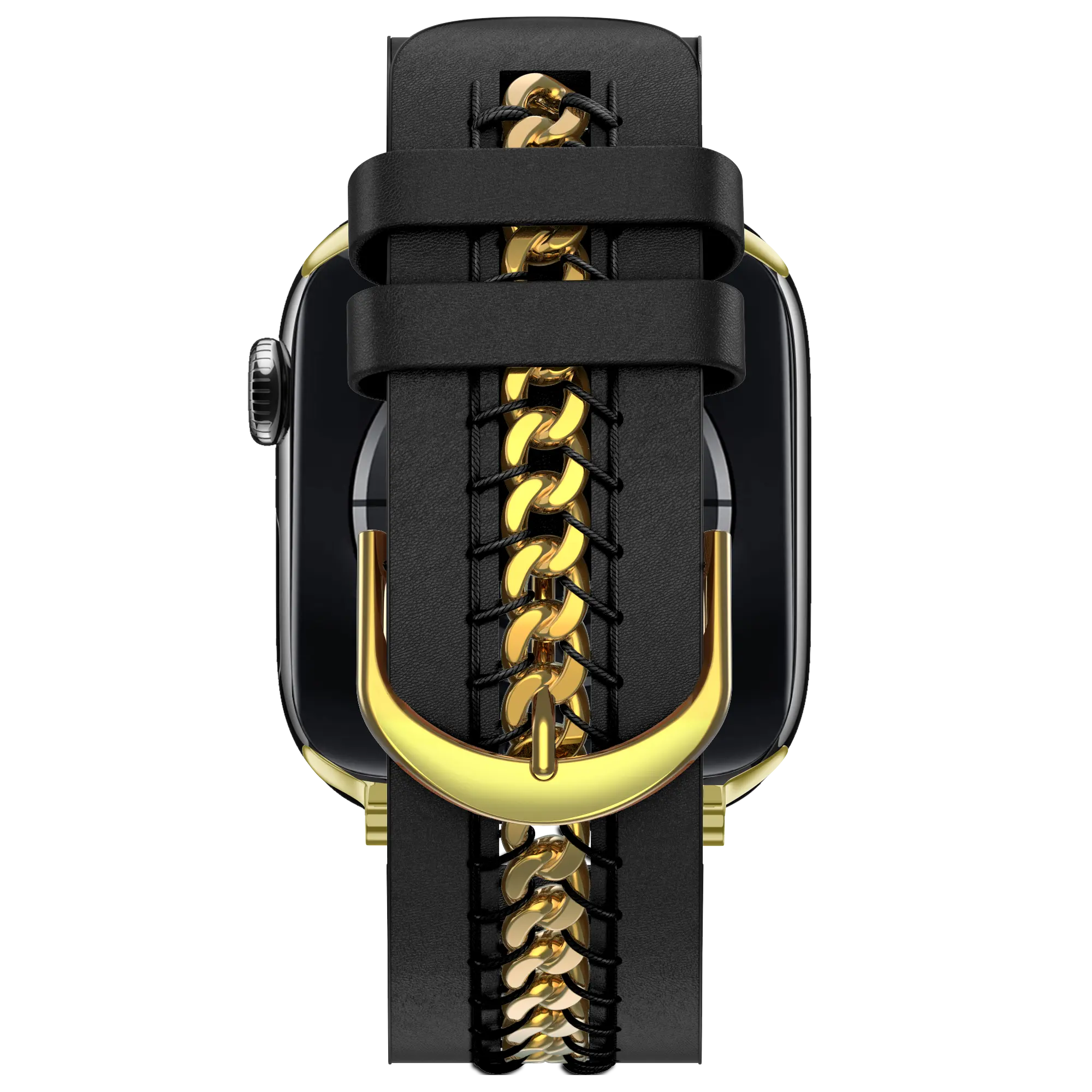 Bandz Apple Watch Lederarmband 'Chains' (Schwarz)