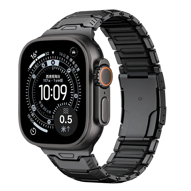 apple watch titanium mecha band black