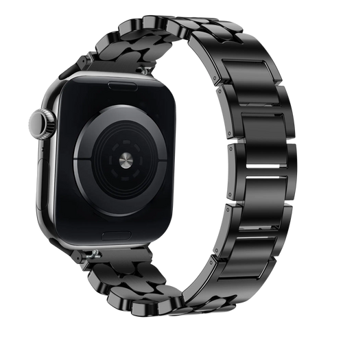 Bandz Apple Watch Stahlarmband 'Oval' (Schwarz)