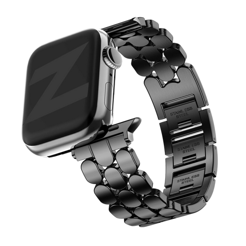 Bandz Apple Watch Stahlarmband 'Oval' (Schwarz)