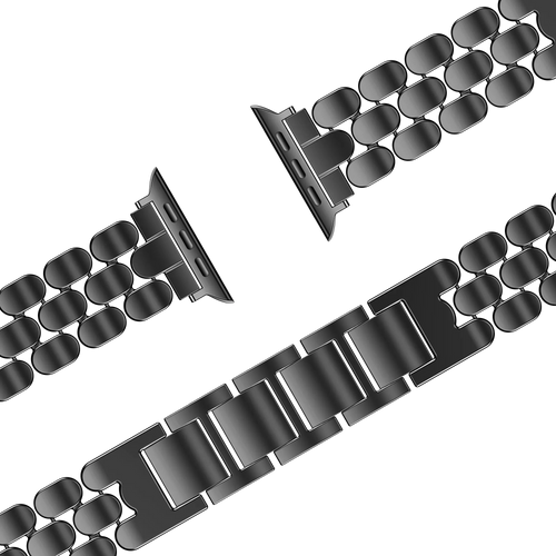 Bandz Apple Watch Stahlarmband 'Oval' (Schwarz)