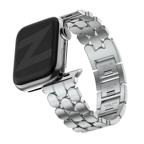Bandz Apple Watch Stahlarmband 'Oval' (Silber)