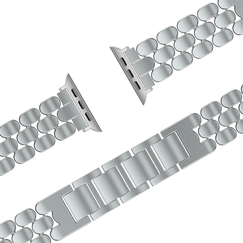 Bandz Apple Watch Stahlarmband 'Oval' (Silber)