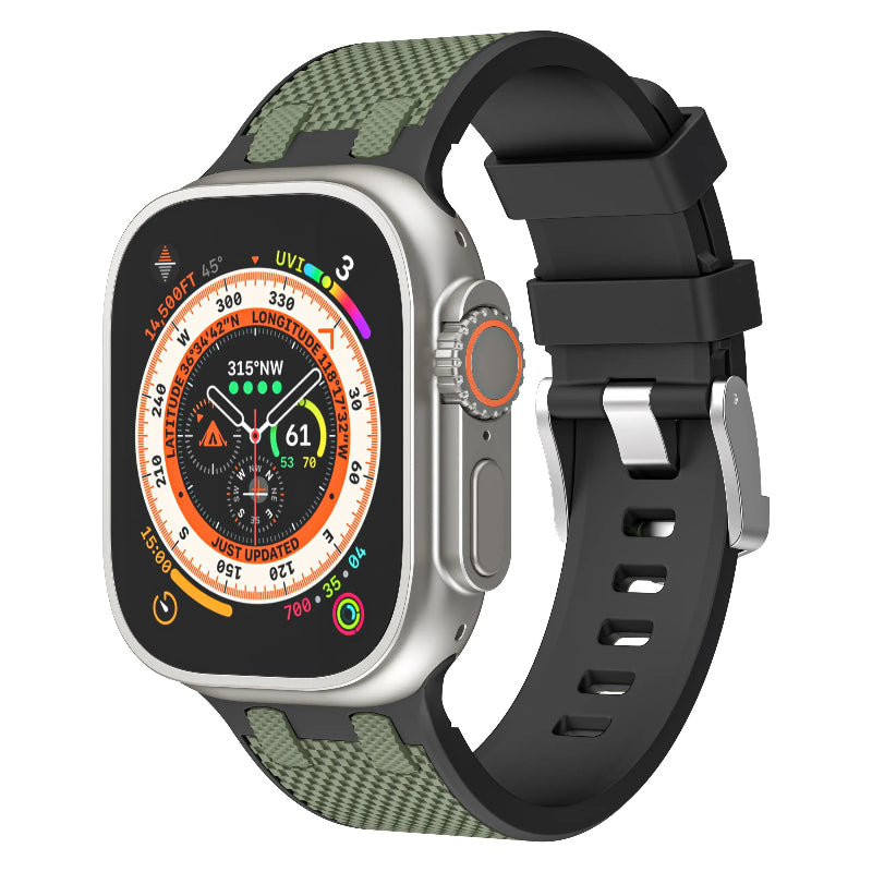 apple watch sport grain band black green