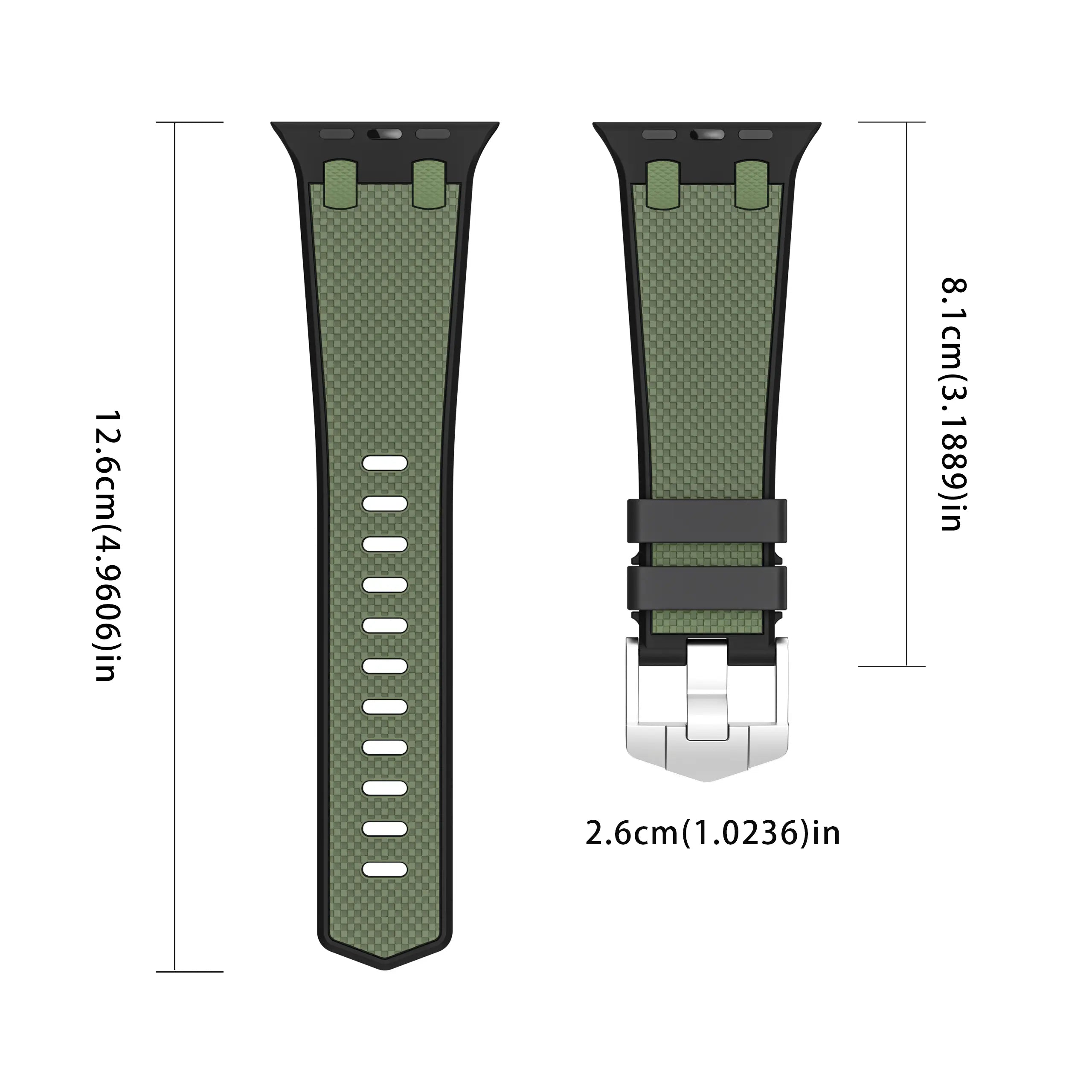 Apple Watch Sport Grain Armband (Schwarz/Grün)
