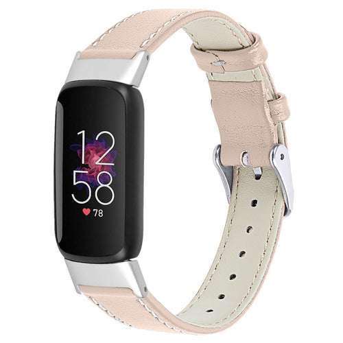 Fitbit Luxe Modern Leather Strap (Beige-Pink)