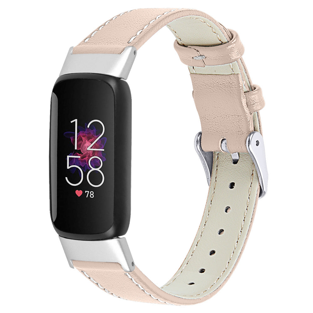 Fitbit Luxe modernes Leder-Armband (beige-rosominar)