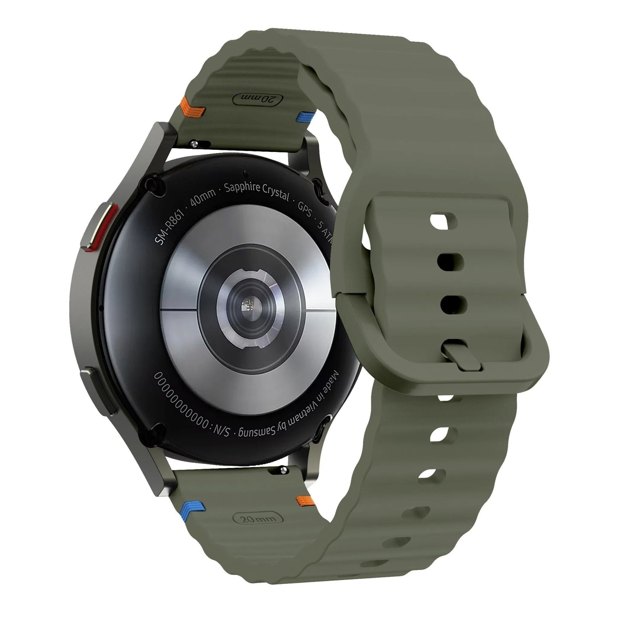 Coros Apex 2 wave Silikonarmband (Armeegrün)