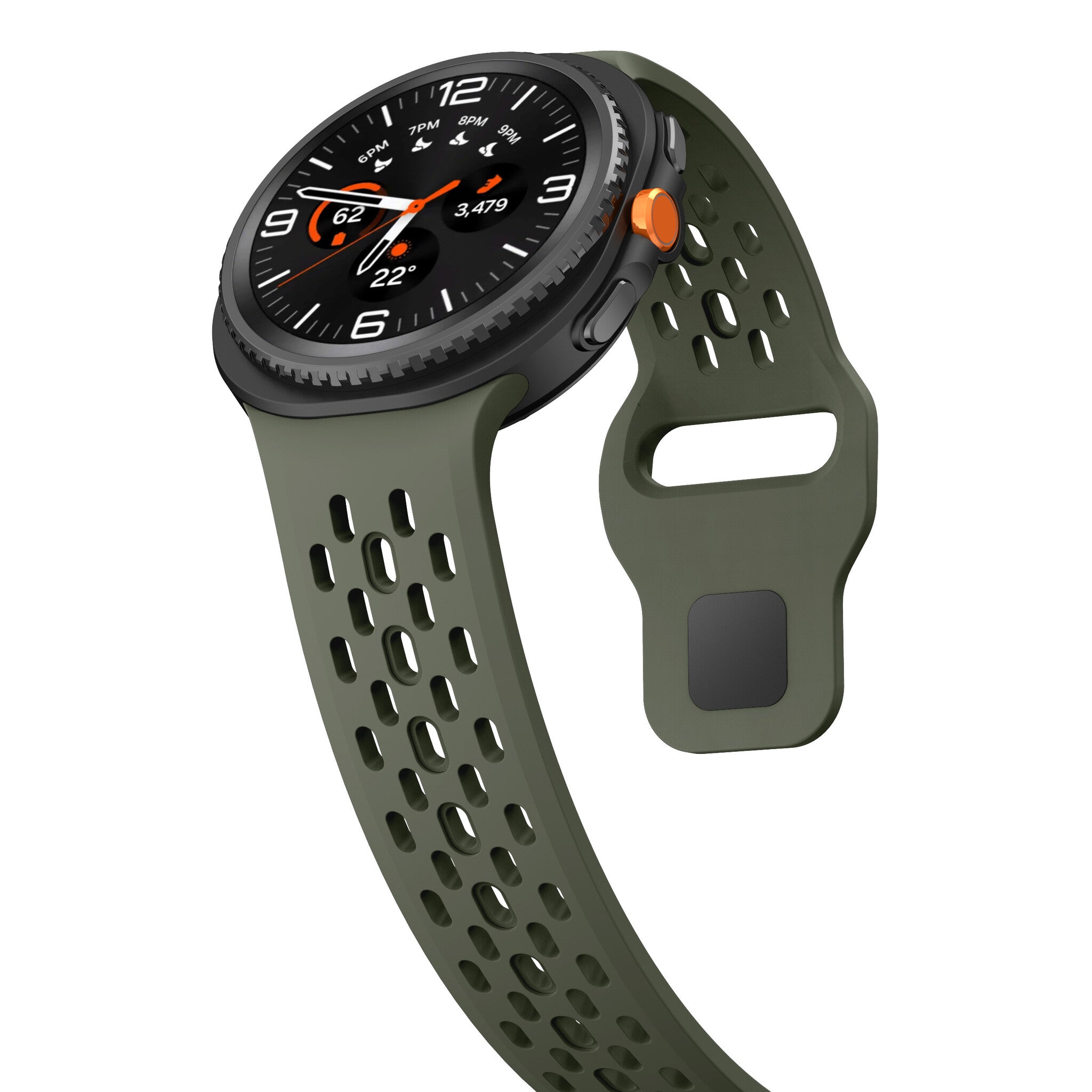 Samsung Galaxy Watch 8 Classic Silikonarmband mit Löchern (Olivgrün)