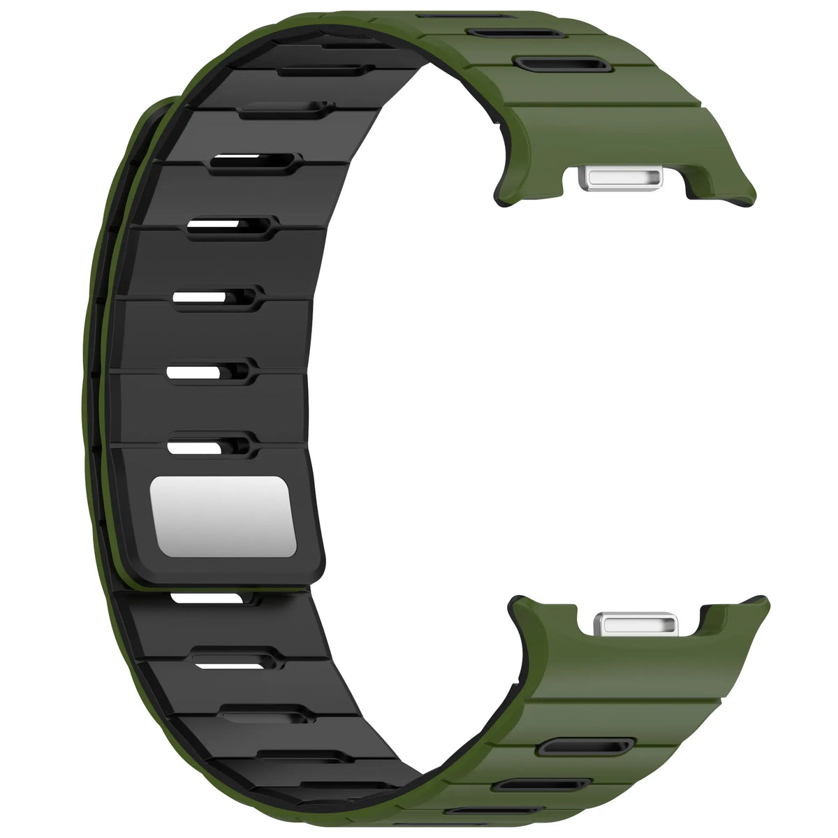 Samsung Galaxy Watch 8 Classic Magnetic Silicone Strap (Army Green/Black)