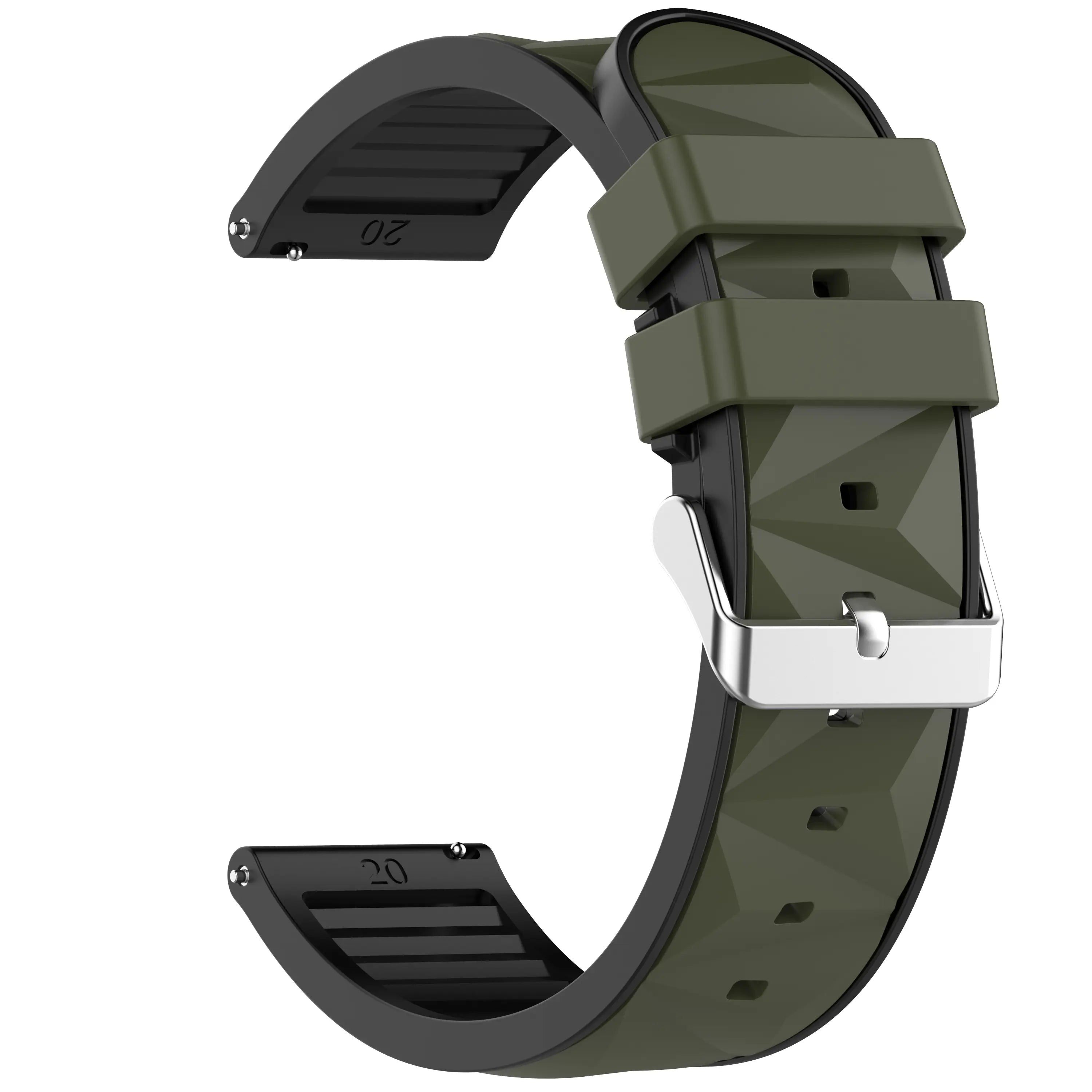 Amazfit Active 3 Premium Diamond Sport Strap (Army Green/Black)