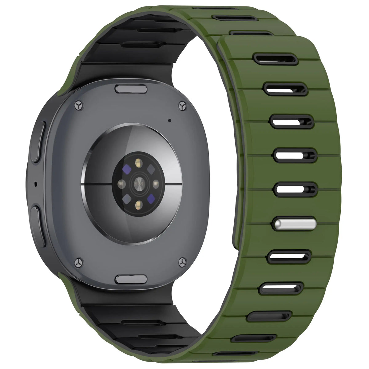 Samsung Galaxy Watch 9 - 40mm Magnetic Silicone Strap (Army Green/Black)