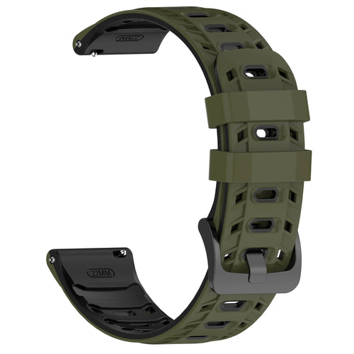 Motorola Moto Watch - 47mm Mecha Sportarmband (Armeegrün/Schwarz)