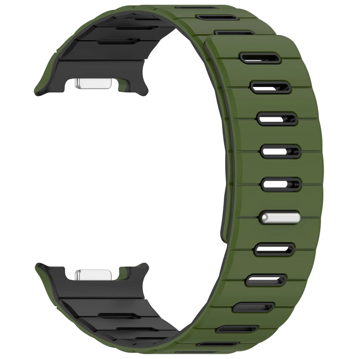 Samsung Galaxy Watch 9 - 40mm Magnetic Silicone Strap (Army Green/Black)