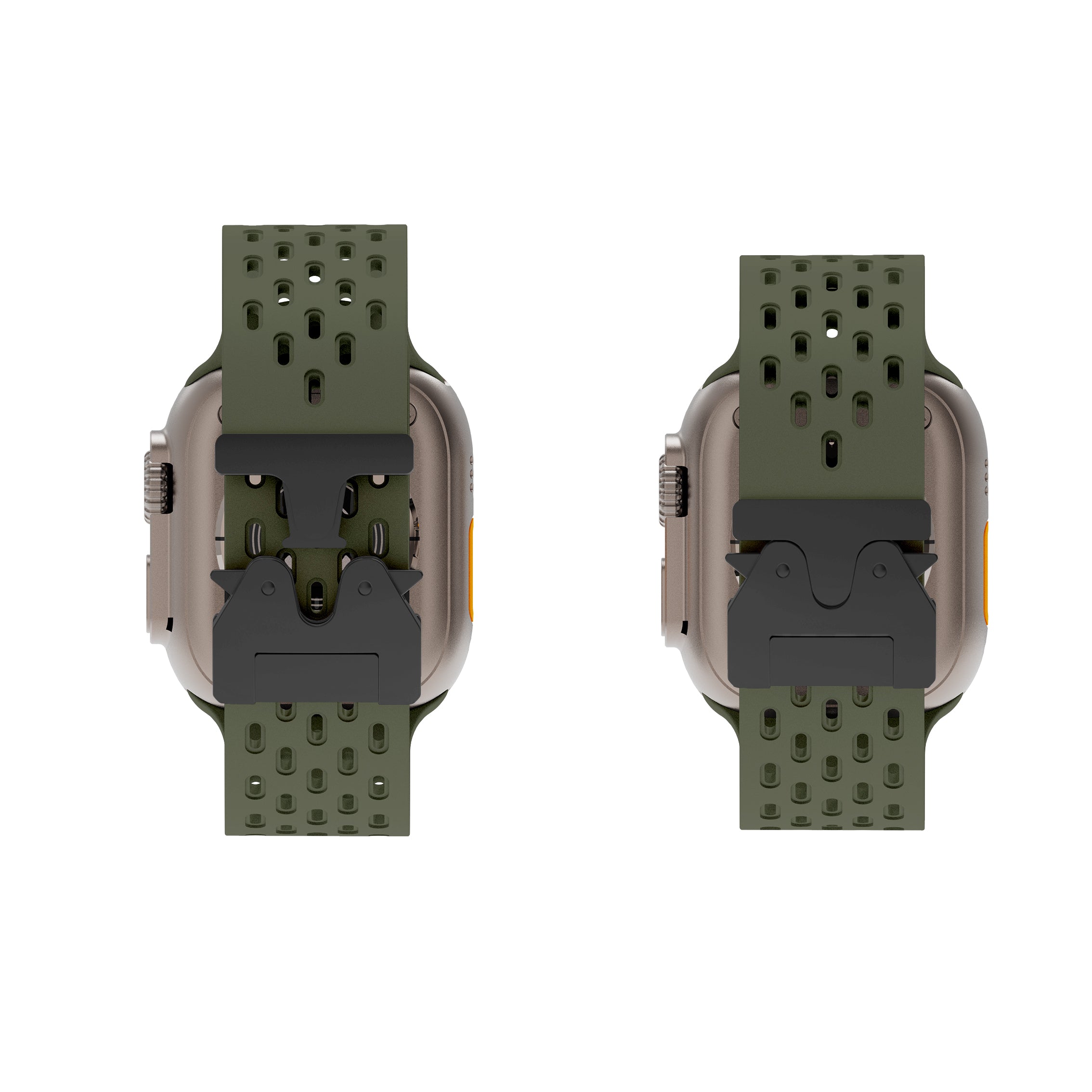 Apple Watch Silikonarmband mit P-Schnalle (Armeegrün)