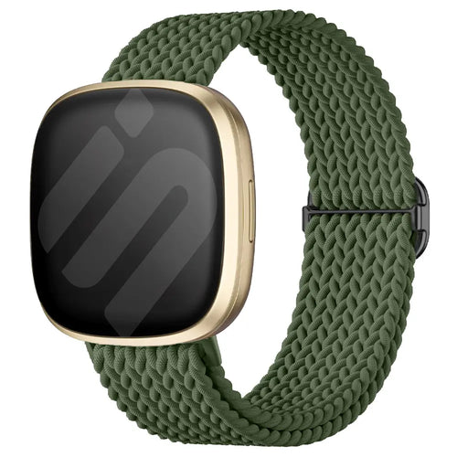Fitbit Sense verstellbares gewebtes Armband (Armeegrün)