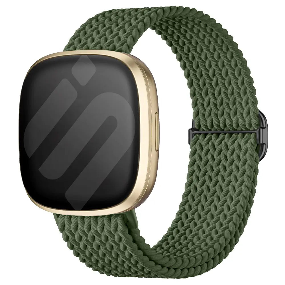 Fitbit Sense verstellbares gewebtes Armband (Armeegrün)
