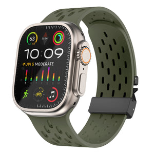 Apple Watch Silikonarmband mit P-Schnalle (Armeegrün)