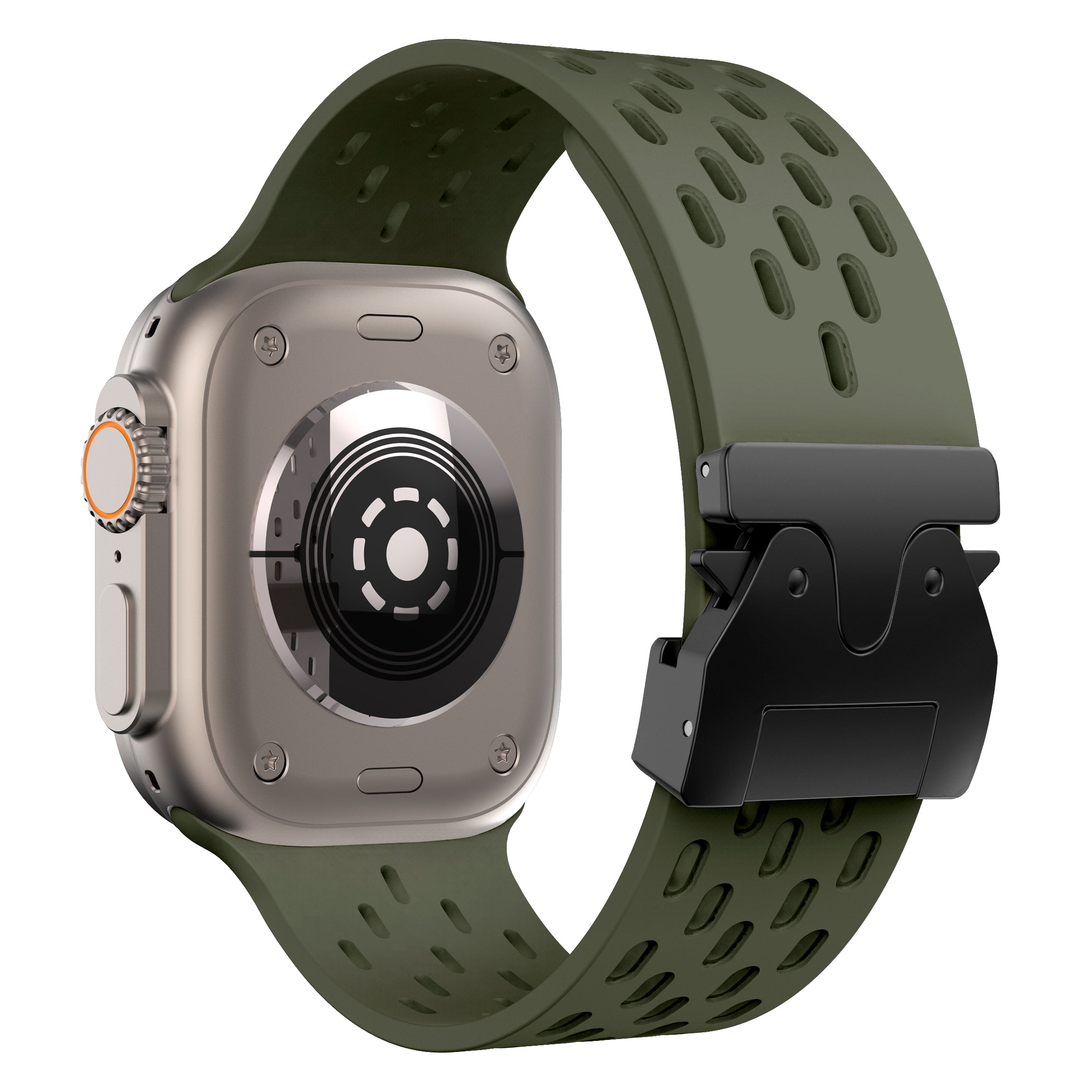 Apple Watch Silicone Air Strap with P-Buckle (Army Green)