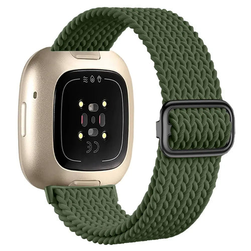 Fitbit Sense verstellbares gewebtes Armband (Armeegrün)