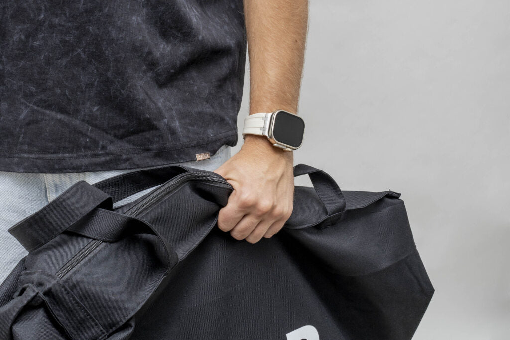 BALR. Apple Watch Ultra Liquid Silicone Strap (Beige/Titanium)