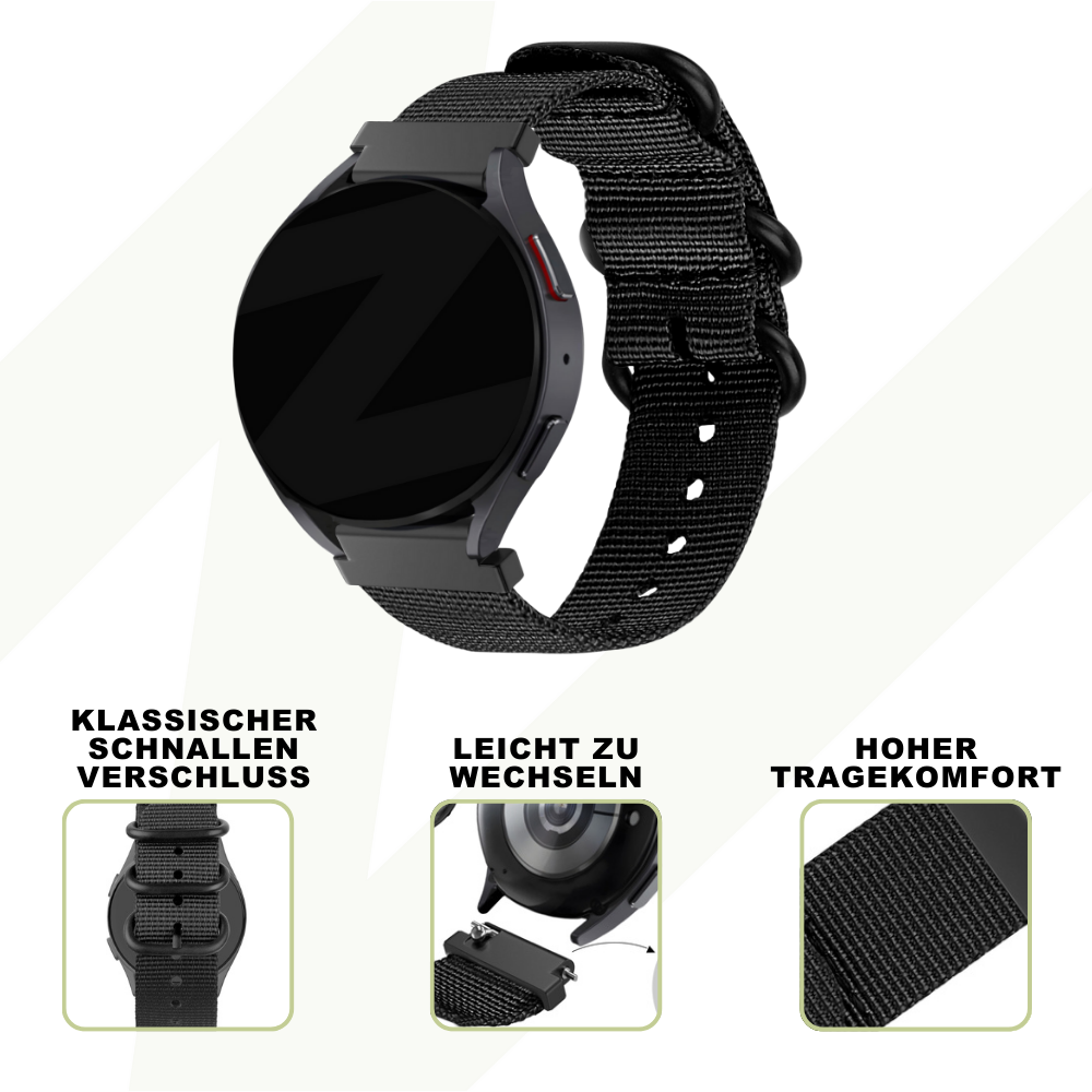 Bandz Coros Apex 2 Nylonarmband mit Schnalle (Schwarz)