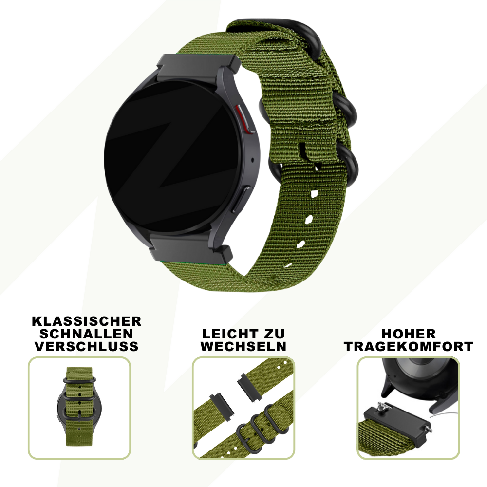 Bandz Coros Apex 42mm Nylonarmband mit Schnalle (Grün)