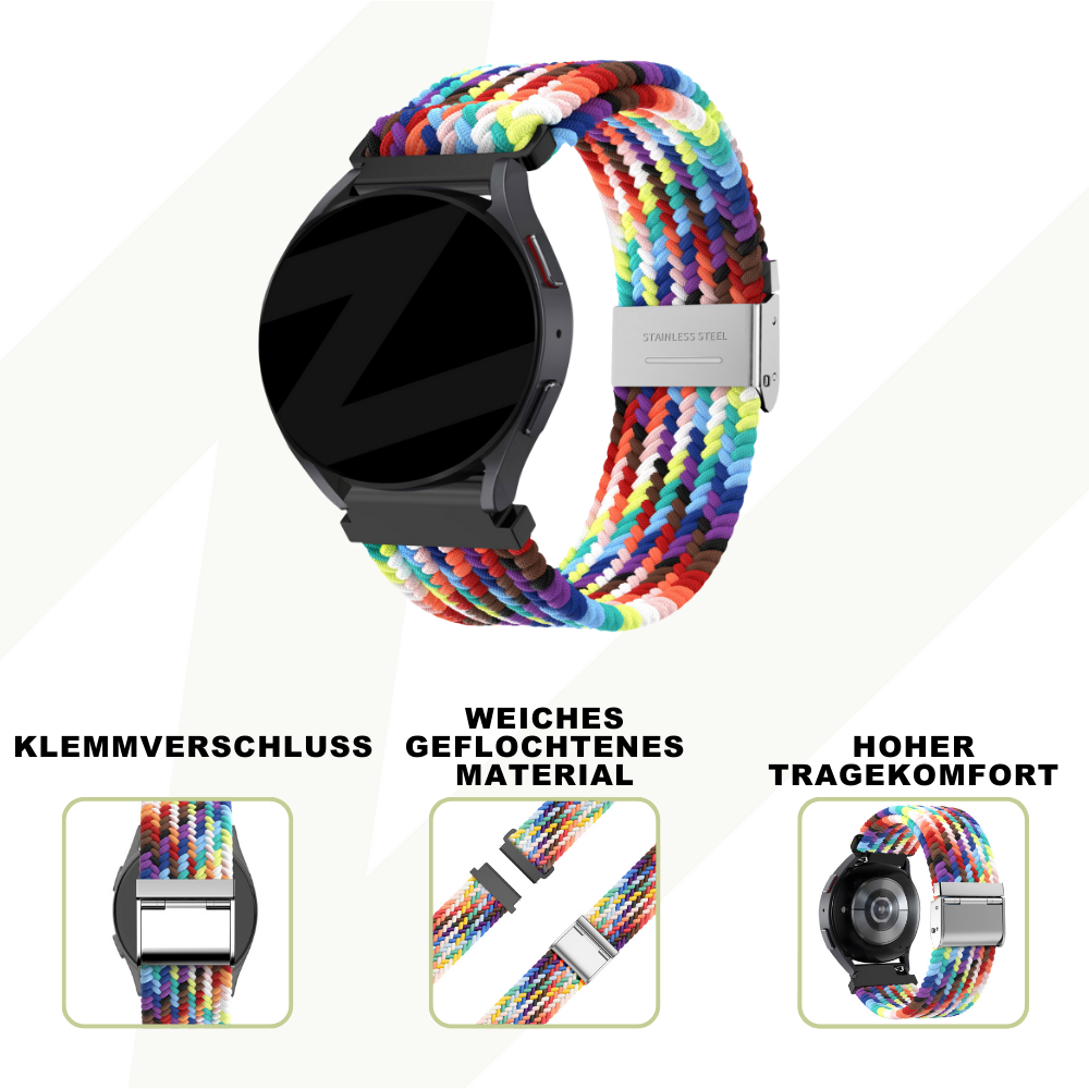 Bandz Coros Apex 42mm geflochtenes Nylonarmband (Regenbogen)