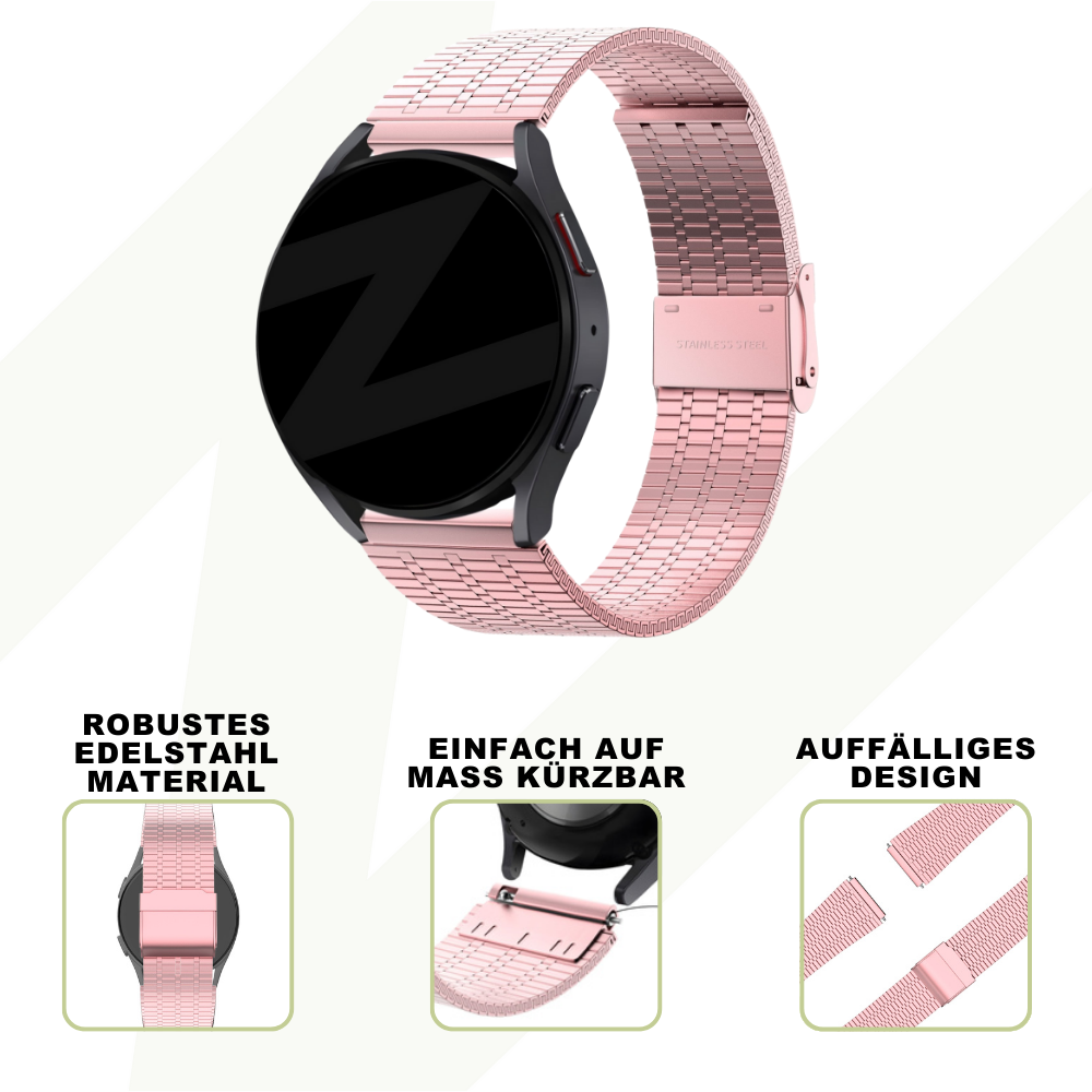 Bandz Coros Apex 42mm verstellbares Stahlarmband (Rosa)