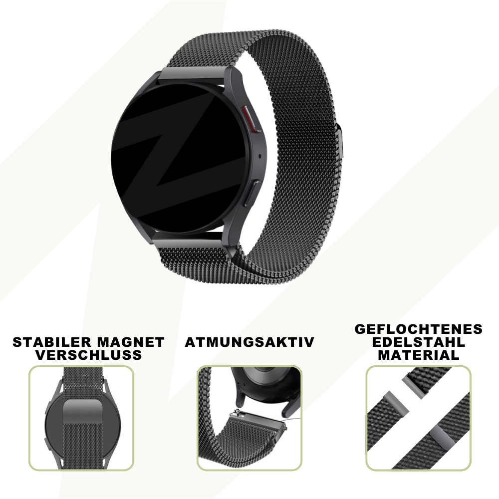Bandz Coros Apex 2 Milanese Loop Armband (Schwarz)