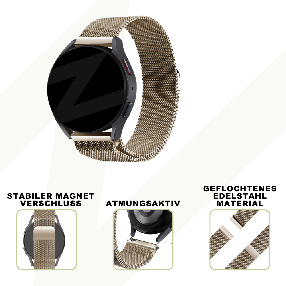 Bandz Coros Pace 2 Milanese Loop Armband (Champagner Gold)
